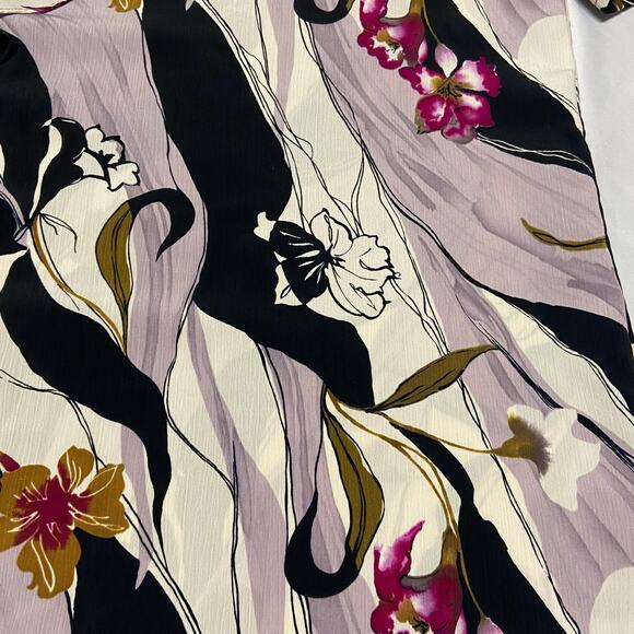 Maggie Sweet Top Ruffle V Neck Floral Evening Cloud Short Sleeve 1X EUC - Picture 5 of 7